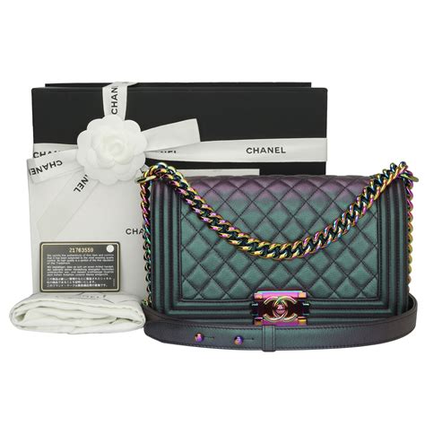 purple rainbow chanel boy bag|Chanel bag for sale.